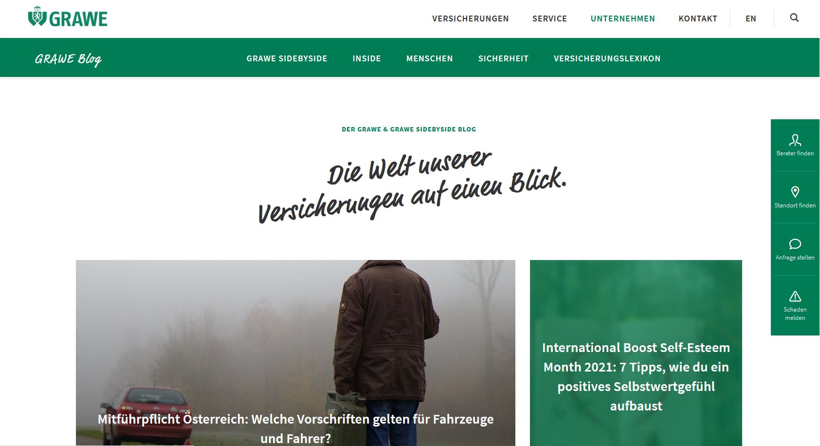 Screenshot Startseite Blog